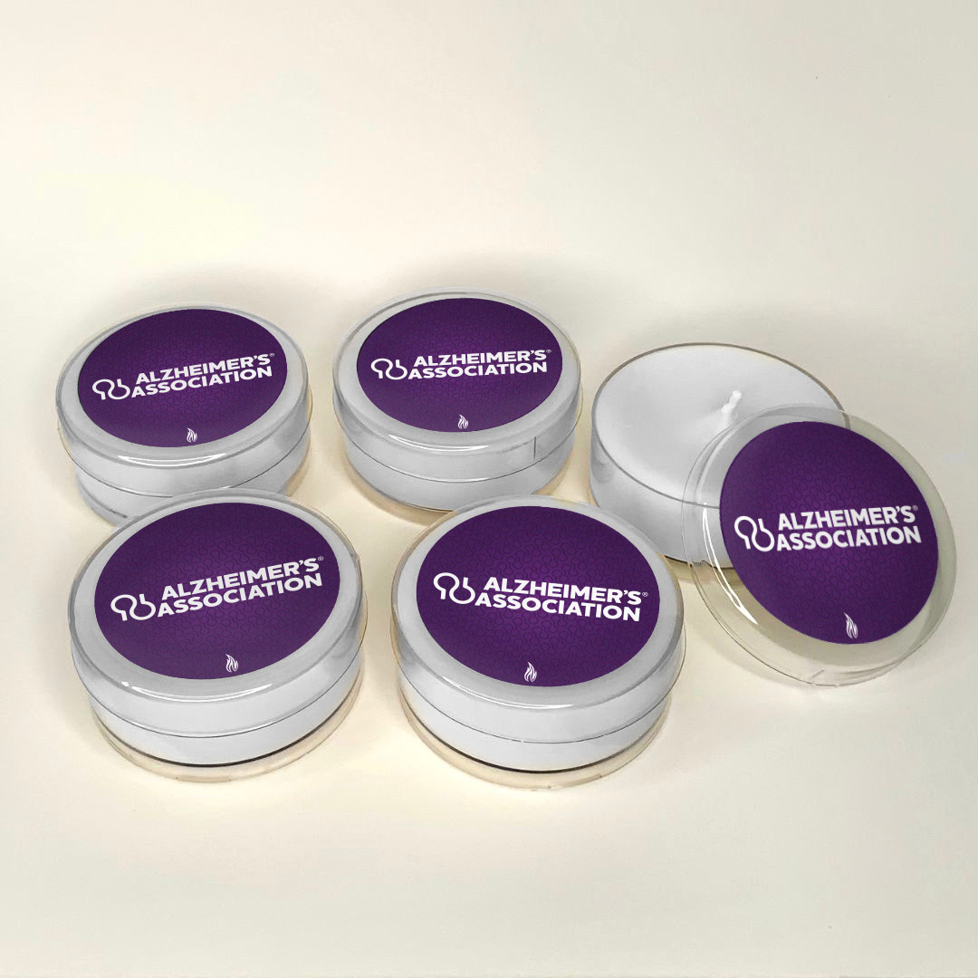 5 alzheimers association purple candles
