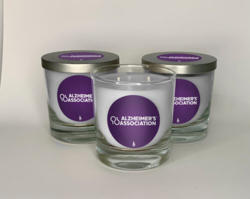 3 alzheimers association purple candles