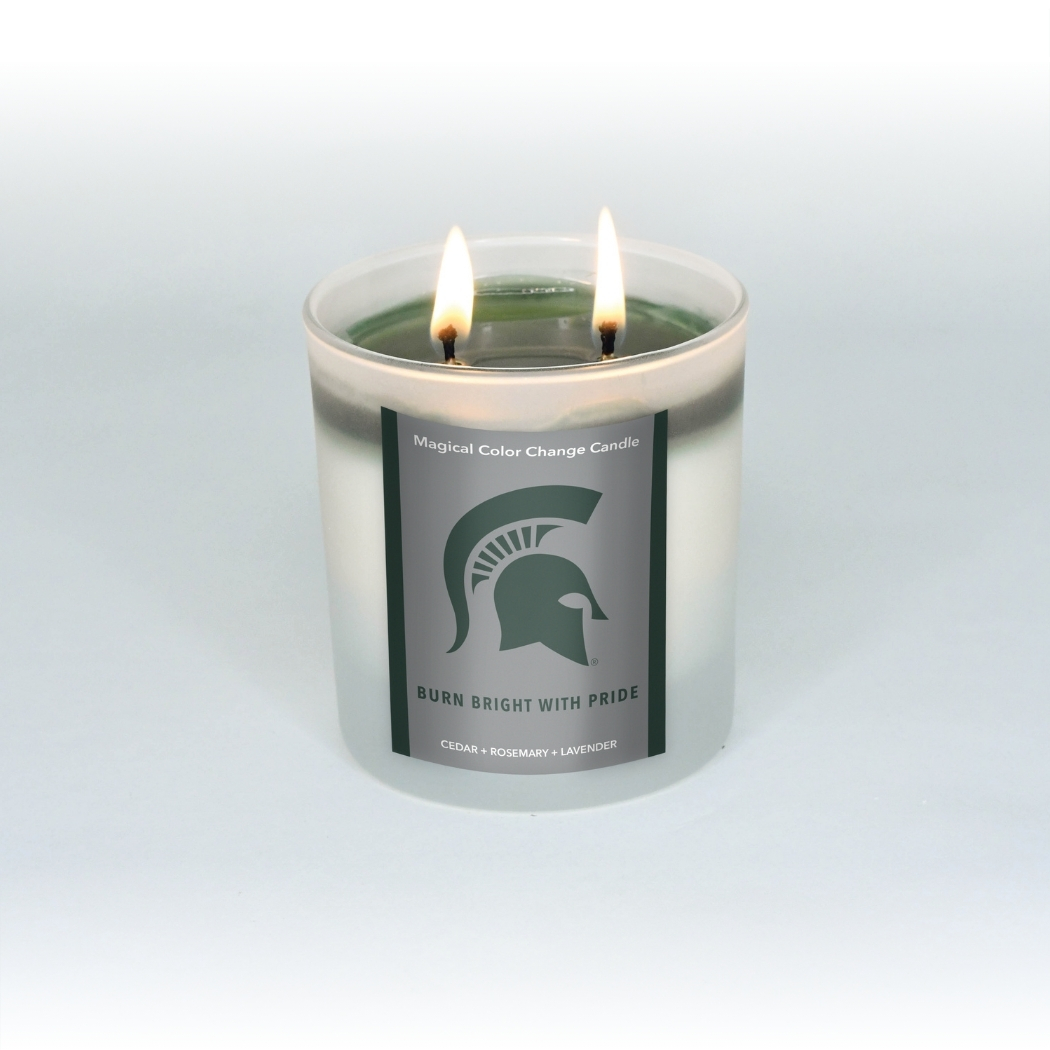 Michigan state candle, lit