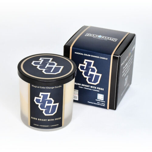 John Carroll University candle packaging and product
